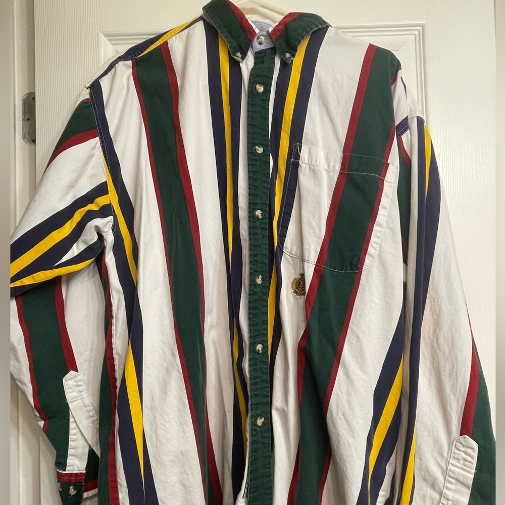 XL Western Hunting Horn vintage multicolor button down